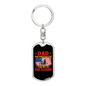 Dad The Firefighter Keychain Stainless Steel or 18k Gold Dog Tag Keyring-Express Your Love Gifts