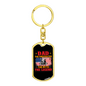 Dad The Firefighter Keychain Stainless Steel or 18k Gold Dog Tag Keyring-Express Your Love Gifts