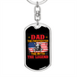 Dad The Firefighter Keychain Stainless Steel or 18k Gold Dog Tag Keyring-Express Your Love Gifts