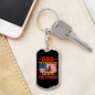 Dad The Firefighter Keychain Stainless Steel or 18k Gold Dog Tag Keyring-Express Your Love Gifts