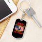 Dad The Firefighter Keychain Stainless Steel or 18k Gold Dog Tag Keyring-Express Your Love Gifts