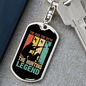 Dad The Hunting Myth Keychain Stainless Steel or 18k Gold Dog Tag Keyring-Express Your Love Gifts