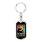 Dad The Hunting Myth Keychain Stainless Steel or 18k Gold Dog Tag Keyring-Express Your Love Gifts