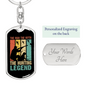 Dad The Hunting Myth Keychain Stainless Steel or 18k Gold Dog Tag Keyring-Express Your Love Gifts