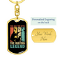 Dad The Hunting Myth Keychain Stainless Steel or 18k Gold Dog Tag Keyring-Express Your Love Gifts