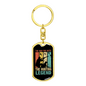 Dad The Hunting Myth Keychain Stainless Steel or 18k Gold Dog Tag Keyring-Express Your Love Gifts