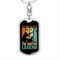 Dad The Hunting Myth Keychain Stainless Steel or 18k Gold Dog Tag Keyring-Express Your Love Gifts