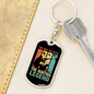 Dad The Hunting Myth Keychain Stainless Steel or 18k Gold Dog Tag Keyring-Express Your Love Gifts