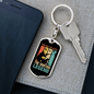 Dad The Hunting Myth Keychain Stainless Steel or 18k Gold Dog Tag Keyring-Express Your Love Gifts
