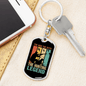 Dad The Hunting Myth Keychain Stainless Steel or 18k Gold Dog Tag Keyring-Express Your Love Gifts
