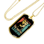 Dad The Hunting Myth Necklace Stainless Steel or 18k Gold Dog Tag 24" Chain-Express Your Love Gifts