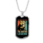 Dad The Hunting Myth Necklace Stainless Steel or 18k Gold Dog Tag 24" Chain-Express Your Love Gifts