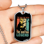 Dad The Hunting Myth Necklace Stainless Steel or 18k Gold Dog Tag 24" Chain-Express Your Love Gifts
