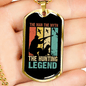 Dad The Hunting Myth Necklace Stainless Steel or 18k Gold Dog Tag 24" Chain-Express Your Love Gifts