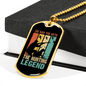 Dad The Hunting Myth Necklace Stainless Steel or 18k Gold Dog Tag 24" Chain-Express Your Love Gifts