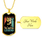 Dad The Hunting Myth Necklace Stainless Steel or 18k Gold Dog Tag 24" Chain-Express Your Love Gifts