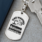 Dad Wanted Fishing Keychain Stainless Steel or 18k Gold Dog Tag Keyring-Express Your Love Gifts