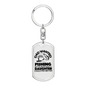 Dad Wanted Fishing Keychain Stainless Steel or 18k Gold Dog Tag Keyring-Express Your Love Gifts