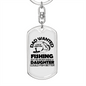 Dad Wanted Fishing Keychain Stainless Steel or 18k Gold Dog Tag Keyring-Express Your Love Gifts