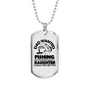 Dad Wanted Fishing Necklace Stainless Steel or 18k Gold Dog Tag 24" Chain-Express Your Love Gifts