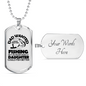 Dad Wanted Fishing Necklace Stainless Steel or 18k Gold Dog Tag 24" Chain-Express Your Love Gifts