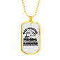 Dad Wanted Fishing Necklace Stainless Steel or 18k Gold Dog Tag 24" Chain-Express Your Love Gifts