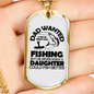 Dad Wanted Fishing Necklace Stainless Steel or 18k Gold Dog Tag 24" Chain-Express Your Love Gifts