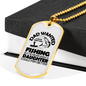 Dad Wanted Fishing Necklace Stainless Steel or 18k Gold Dog Tag 24" Chain-Express Your Love Gifts