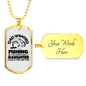 Dad Wanted Fishing Necklace Stainless Steel or 18k Gold Dog Tag 24" Chain-Express Your Love Gifts