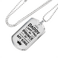 Dad Will Always Be My King Necklace Stainless Steel or 18k Gold Dog Tag 24" Chain-Express Your Love Gifts