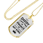 Dad Will Always Be My King Necklace Stainless Steel or 18k Gold Dog Tag 24" Chain-Express Your Love Gifts