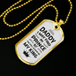 Dad Will Always Be My King Necklace Stainless Steel or 18k Gold Dog Tag 24" Chain-Express Your Love Gifts