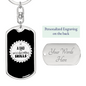 Dad With Woodworking Skills Swivel Keychain Woodworker Dog Tag Stainless Steel or 18k Gold-Express Your Love Gifts