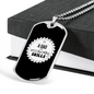 Dad With Woodworking Skills Woodworker Dog Tag Stainless Steel or 18k Gold W 24"-Express Your Love Gifts