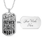 Dad You Are The World Dog Tag Stainless Steel or 18k Gold W 24 Chain-Express Your Love Gifts