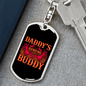 Daddy'D Hunting Buddy Antlers Keychain Stainless Steel or 18k Gold Dog Tag Keyring-Express Your Love Gifts