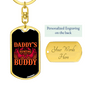 Daddy'D Hunting Buddy Antlers Keychain Stainless Steel or 18k Gold Dog Tag Keyring-Express Your Love Gifts