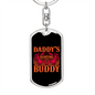 Daddy'D Hunting Buddy Antlers Keychain Stainless Steel or 18k Gold Dog Tag Keyring-Express Your Love Gifts
