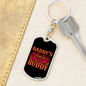Daddy'D Hunting Buddy Antlers Keychain Stainless Steel or 18k Gold Dog Tag Keyring-Express Your Love Gifts