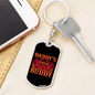 Daddy'D Hunting Buddy Antlers Keychain Stainless Steel or 18k Gold Dog Tag Keyring-Express Your Love Gifts