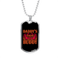 Daddy'D Hunting Buddy Antlers Necklace Stainless Steel or 18k Gold Dog Tag 24" Chain-Express Your Love Gifts