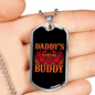 Daddy'D Hunting Buddy Antlers Necklace Stainless Steel or 18k Gold Dog Tag 24" Chain-Express Your Love Gifts