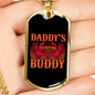 Daddy'D Hunting Buddy Antlers Necklace Stainless Steel or 18k Gold Dog Tag 24" Chain-Express Your Love Gifts