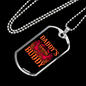 Daddy'D Hunting Buddy Antlers Necklace Stainless Steel or 18k Gold Dog Tag 24" Chain-Express Your Love Gifts
