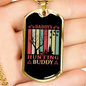 Daddy'D Hunting Buddy Necklace Stainless Steel or 18k Gold Dog Tag 24" Chain-Express Your Love Gifts