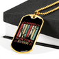 Daddy'D Hunting Buddy Necklace Stainless Steel or 18k Gold Dog Tag 24" Chain-Express Your Love Gifts