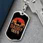 Daddy Deer Antlers Keychain Stainless Steel or 18k Gold Dog Tag Keyring-Express Your Love Gifts