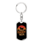 Daddy Deer Antlers Keychain Stainless Steel or 18k Gold Dog Tag Keyring-Express Your Love Gifts