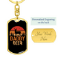Daddy Deer Antlers Keychain Stainless Steel or 18k Gold Dog Tag Keyring-Express Your Love Gifts