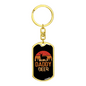 Daddy Deer Antlers Keychain Stainless Steel or 18k Gold Dog Tag Keyring-Express Your Love Gifts